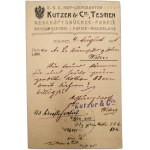 Cieszyn - Kutzer & Cie - Printing and Paper Trade - bill on paper [ correspondence card ], Teschen 1905