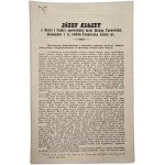 Pastoral letter issued by Joseph Aloysius , Bishop of Tarnów, Tarnów 1855