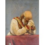 Emperor Franz Joseph - Portrait - Prayer for the prosperity of the Army of the Empire - oil painting [ early 20th century, World War I ].