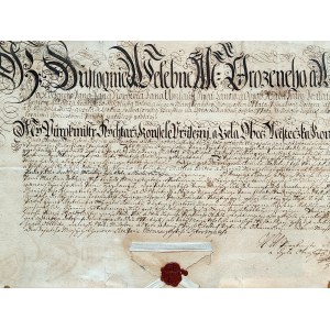 Rękopis - Dokument magistracki dla opata Jana Norberta Umlaufa, Morawy - Ołomuniec 1740 [ Klasztor premonstratensów na Hradzisku ]