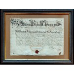 Rękopis - Dokument magistracki dla opata Jana Norberta Umlaufa, Morawy - Ołomuniec 1740 [ Klasztor premonstratensów na Hradzisku ]