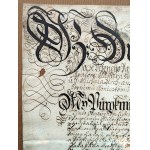 Rękopis - Dokument magistracki dla opata Jana Norberta Umlaufa, Morawy - Ołomuniec 1740 [ Klasztor premonstratensów na Hradzisku ]