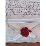 Rękopis - Dokument magistracki dla opata Jana Norberta Umlaufa, Morawy - Ołomuniec 1740 [ Klasztor premonstratensów na Hradzisku ]