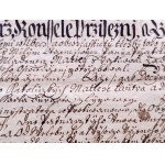 Rękopis - Dokument magistracki dla opata Jana Norberta Umlaufa, Morawy - Ołomuniec 1740 [ Klasztor premonstratensów na Hradzisku ]