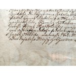Rękopis - Dokument magistracki dla opata Jana Norberta Umlaufa, Morawy - Ołomuniec 1740 [ Klasztor premonstratensów na Hradzisku ]