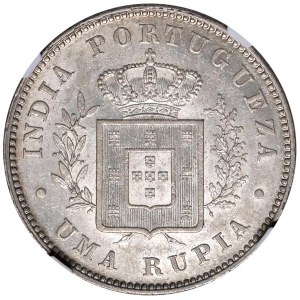 Foreign Coins - INDIA PORTUGUESE Louis I (1861-1889) Rupee 1...