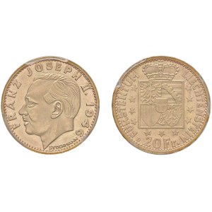 Foreign Coins - LIECHTENSTEIN 20 and 10 Francs 1946 B - Y14 and...