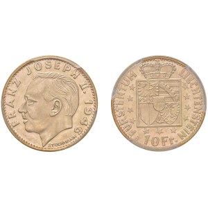 Foreign Coins - LIECHTENSTEIN 20 and 10 Francs 1946 B - Y14 and...