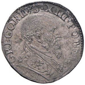 Papal coins - Gregory XIII (1572-1585) Ancona - Testone 158...
