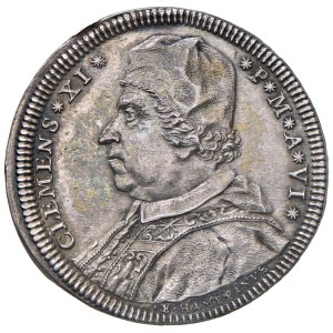 Papal coins - Clemente XI (1700-1721) Testone An. VI - Munt....