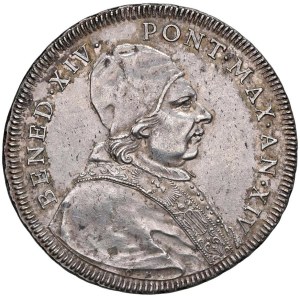 Papal coins - Benedetto XIV (1740-1758) Mezzo Scudo Romano 1...