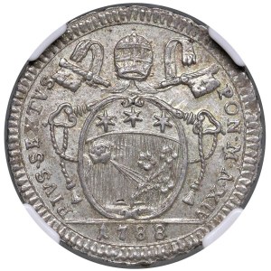 Pápežské mince - Pius VI (1775-1799) Piate rímske scudo 1788...