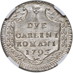 Papal coins - * Pius VI (1775-1799) 2 Carlini 1795 An. XXI - ...