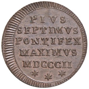 Pápežské mince - Pius VII (1800-1823) Polovičné baiocco 1802 An. II ...
