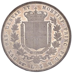 Savoy - Victor Emmanuel II (1849-1861) 5 Lire 1850 T - Nom...