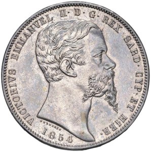 Savoy - Vittorio Emanuele II (1849-1861) 5 Lire 1854 G - Nom...