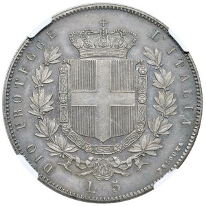 Savoy - * Victor Emmanuel II elected king (1859-1861) 5 Lire ...