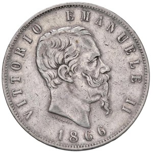 Savoy - Victor Emmanuel II (1861-1878) 5 Lire 1866 N - Nom...