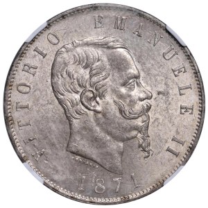 Savoy - Victor Emmanuel II (1861-1878) 5 Lire 1871 M - Nom...