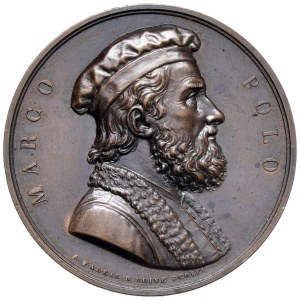 Italian medals - Marco Polo (1254-1324) Medal 1847 Ninth r...