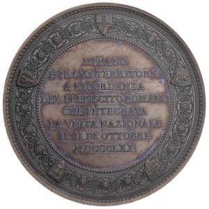 Italian medals - MILAN Medal 1870 Visit of the Deputazio...
