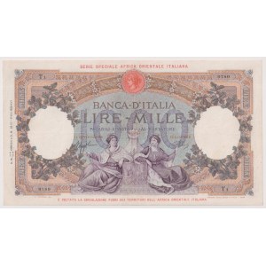 Bankovky - AFRICA ORIENTALE ITALIANA 1 000 lir Královny ...