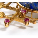 ALBERTO ZUCCHETTA (1938) Gold lapislazuli and rubies brooch 1971
