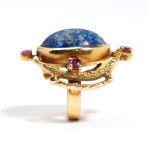 ALBERTO ZUCCHETTA (1938) Gold lapislazuli rubies ring