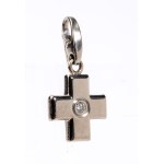 CARTIER Diamond gold cross pendant