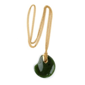 TIFFANY & CO.® Elsa Peretti collection: Mesh Necklace & Nephrite Pendant