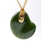 TIFFANY & CO.® Elsa Peretti collection: Mesh Necklace & Nephrite Pendant