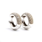 DAVITE & DELUCCHI Diamond gold hoops earrings