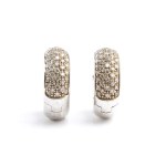 DAVITE & DELUCCHI Diamond gold hoops earrings