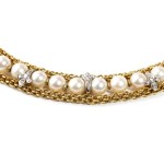 DIAMOND PEARL GOLD NECKLACE
