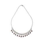 Ruby diamond gold necklace