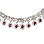 Ruby diamond gold necklace