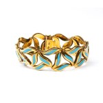 Gold enamel bracelet