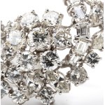 Diamond floral gold ribbon brooch
