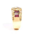 Diamond rubies gold ring