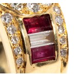 Diamond rubies gold ring