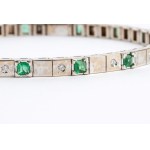 Emeralds and diamonds gold bracelet