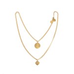 Gold necklace with pendants