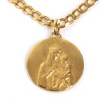 Gold necklace with pendants