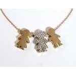 Bebè collection: gold round-neck necklace with diamonds