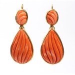Coral gold earrings