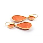 Coral gold earrings