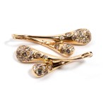 Pair of gold earrings with diamonds