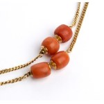 Mediterranean red coral gold necklace