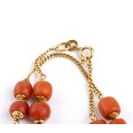 Mediterranean red coral gold necklace