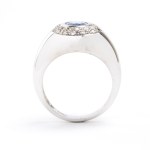 Blue sapphire diamonds gold ring
